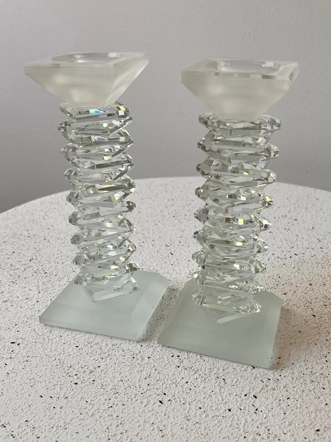 פמוטים קריסטל 20ס";מ שקוף מט