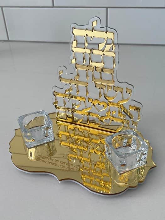 זהב מראה & שקוף 2 קנים