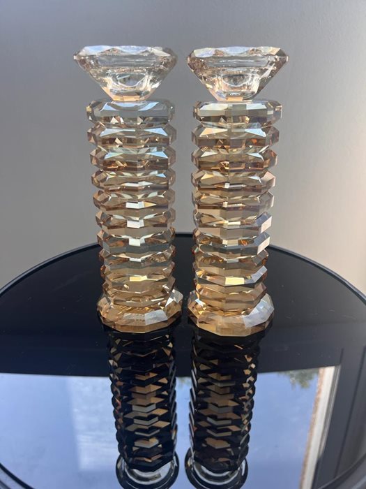 פמוטי קריסטל מהודרים 19ס";מ