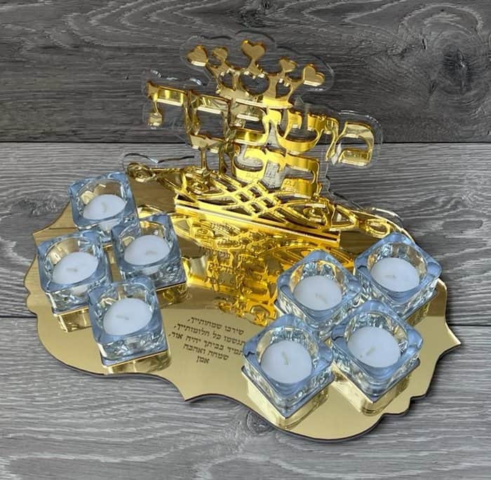 8 קנים בצבע זהב מראה