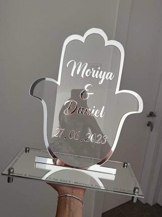 סטנד חמסה להפרשת חלה שקוף וכסוף מראה