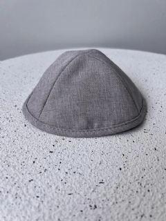 כיפה פשתן בצבע אפור