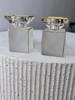 פמוטים שקוף מט עם זהב