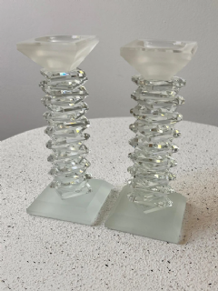 פמוטים קריסטל 20ס"מ שקוף מט