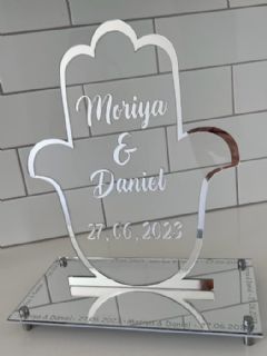 סטנד חמסה להפרשת חלה שקוף וכסוף מראה