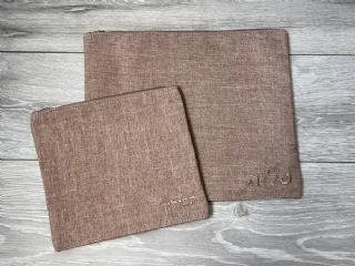 סט כיסויים בצבע בחום בהיר